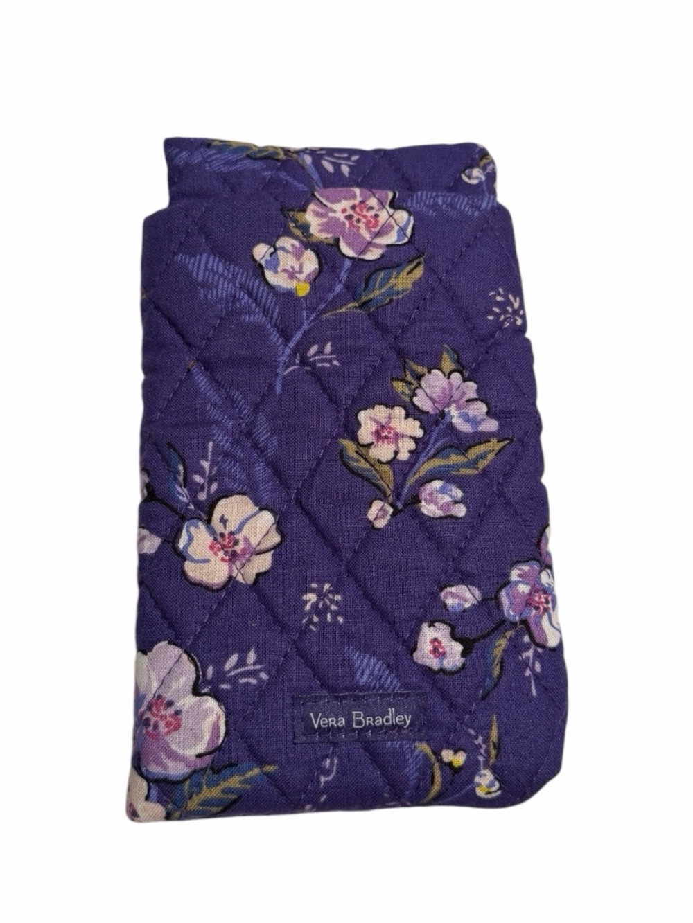 Vera Bradley Purple Floral Quilted Cotton Double Eyeglass Case In Wild Roses NWT